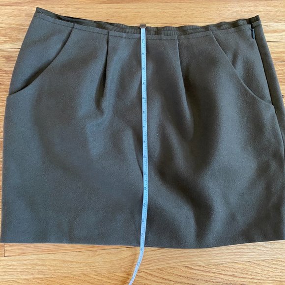 J. Crew Olive Green Felted Wool Mini Skirt - Picture 4 of 6
